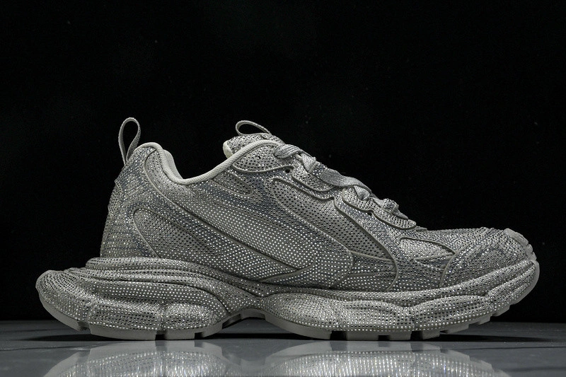 BALENCIAGA Women's 3xl Sneaker With Rhinestones in Light Grey