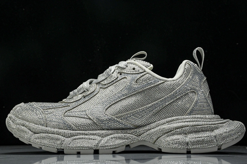 BALENCIAGA Women's 3xl Sneaker With Rhinestones in Light Grey