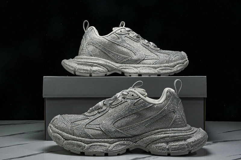 BALENCIAGA Women's 3xl Sneaker With Rhinestones in Light Grey