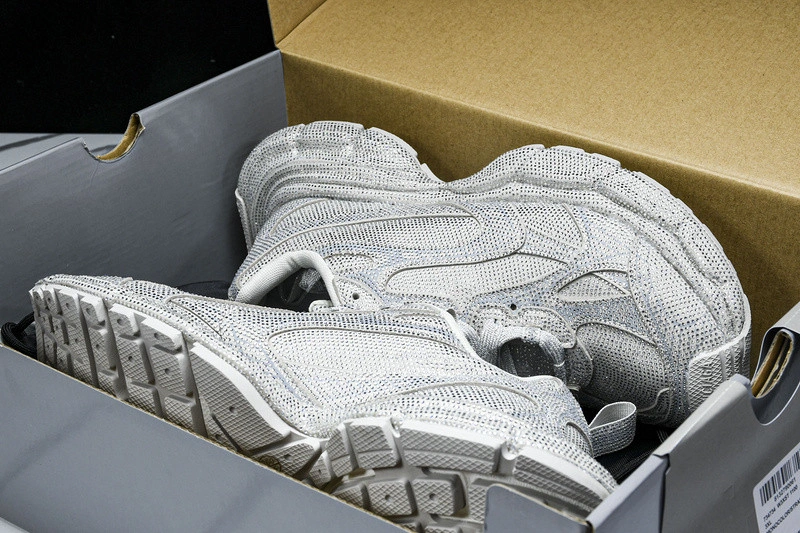 BALENCIAGA Women's 3xl Sneaker With Rhinestones in Light Grey