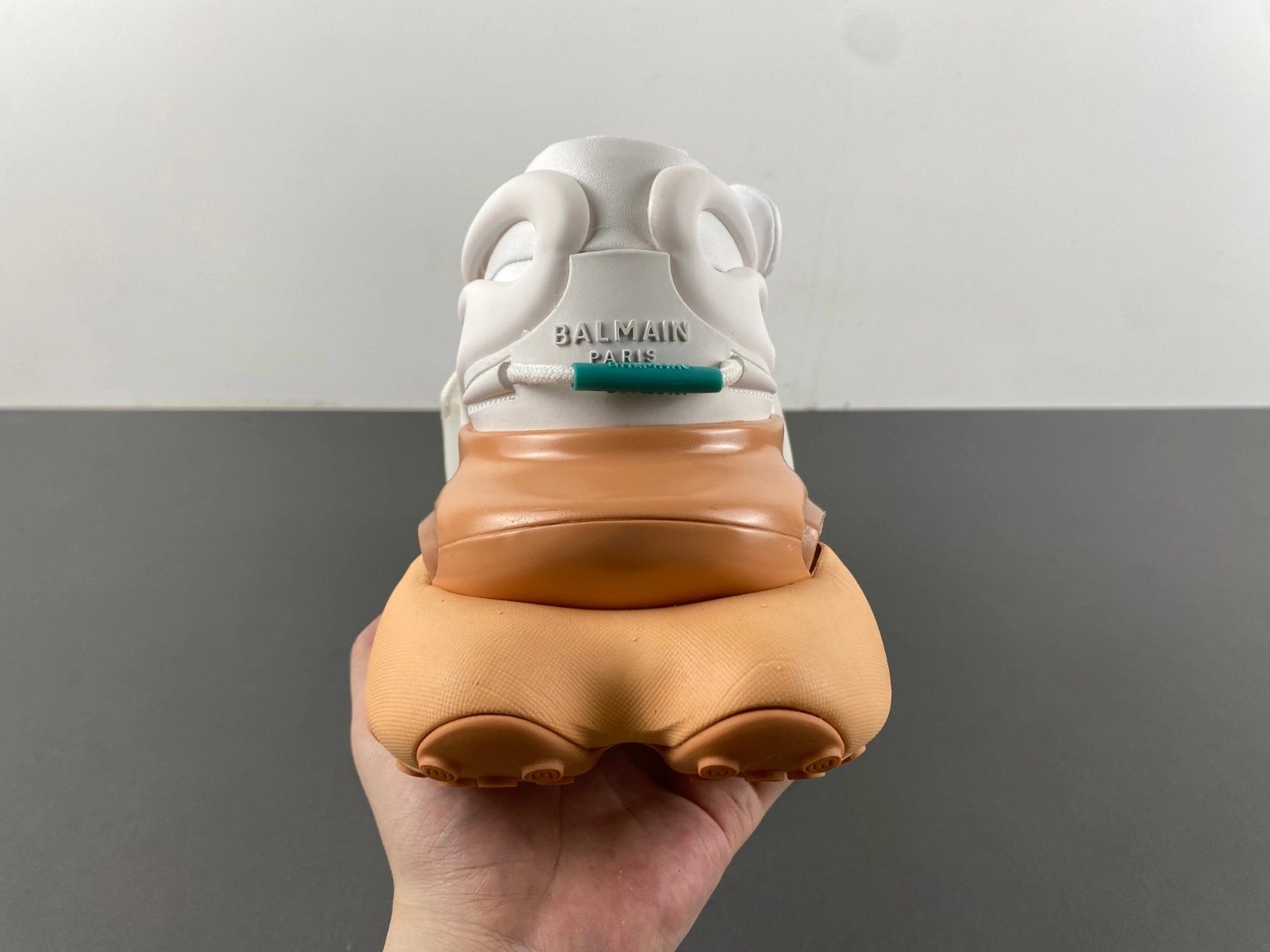 BALMAIN NEOPRENE AND LEATHER UNICORN LOW-TOP SNEAKERS