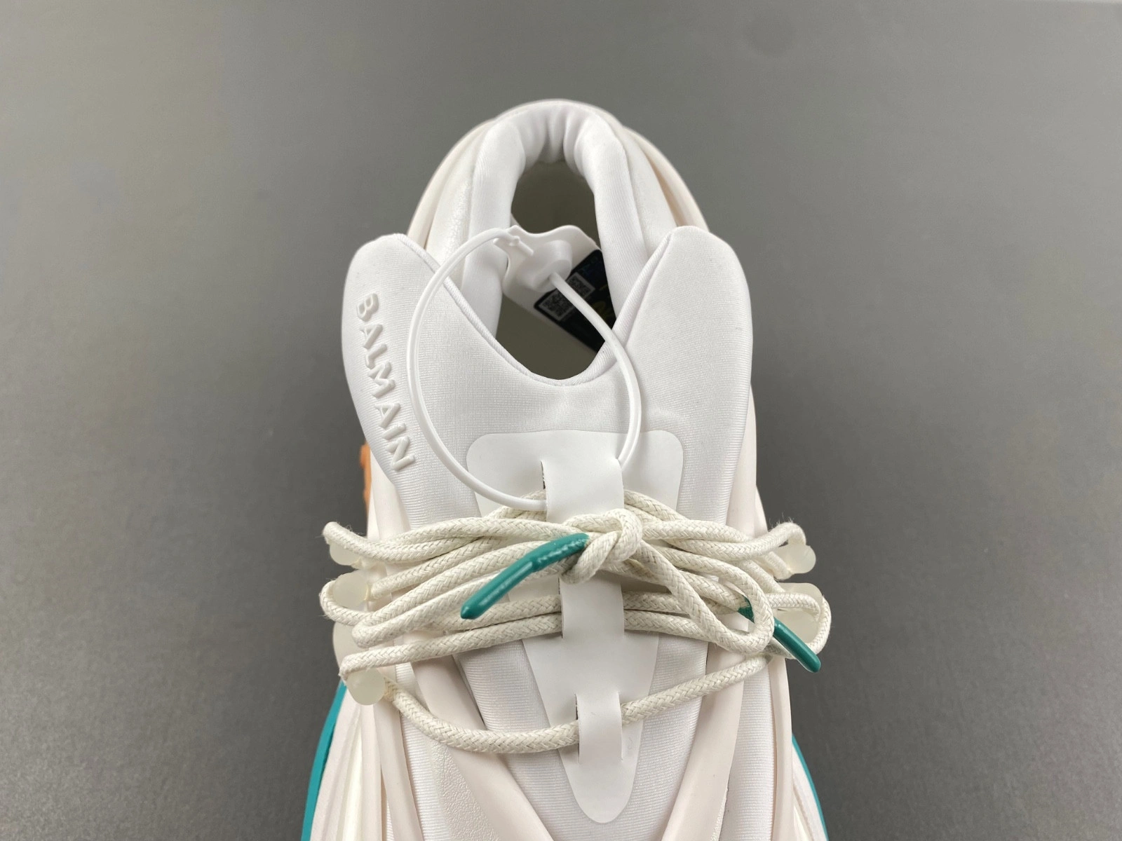 BALMAIN NEOPRENE AND LEATHER UNICORN LOW-TOP SNEAKERS