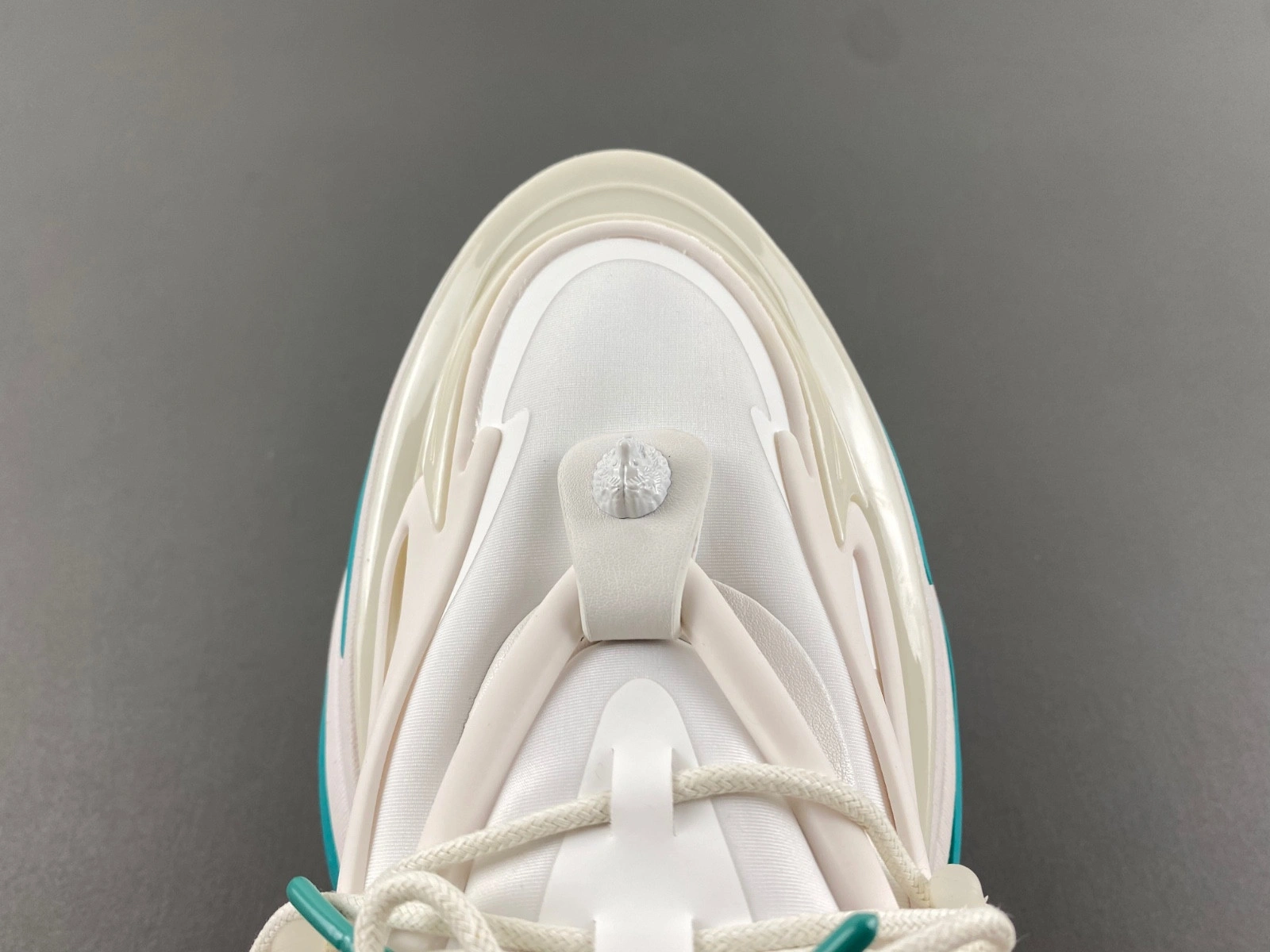 BALMAIN NEOPRENE AND LEATHER UNICORN LOW-TOP SNEAKERS