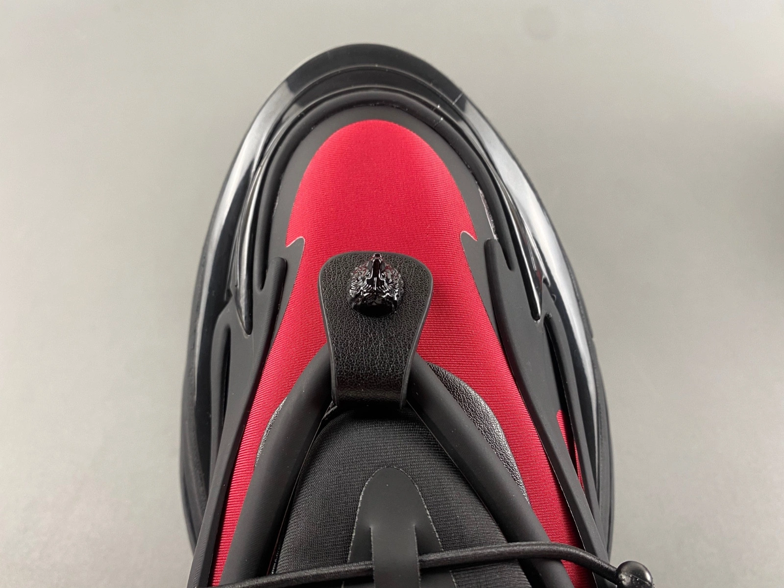 BALMAIN NEOPRENE AND LEATHER UNICORN LOW-TOP SNEAKERS