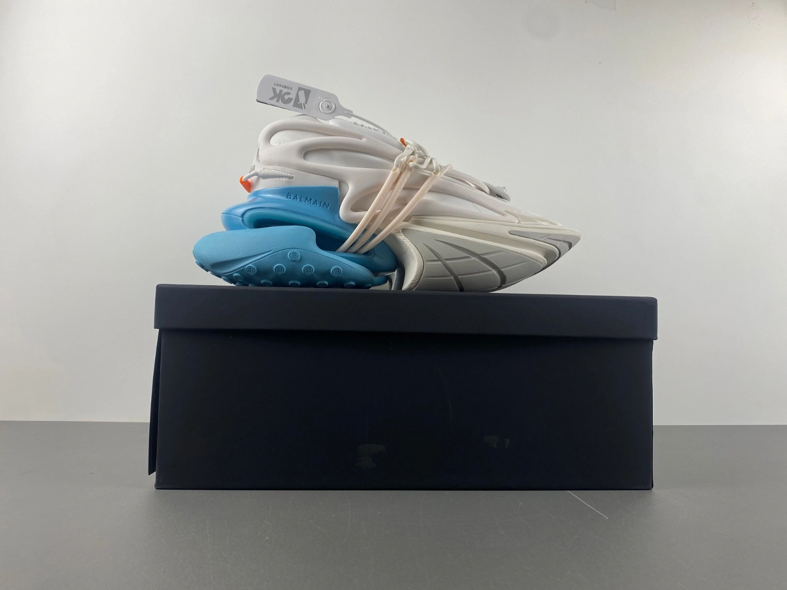 BALMAIN NEOPRENE AND LEATHER UNICORN LOW-TOP SNEAKERS