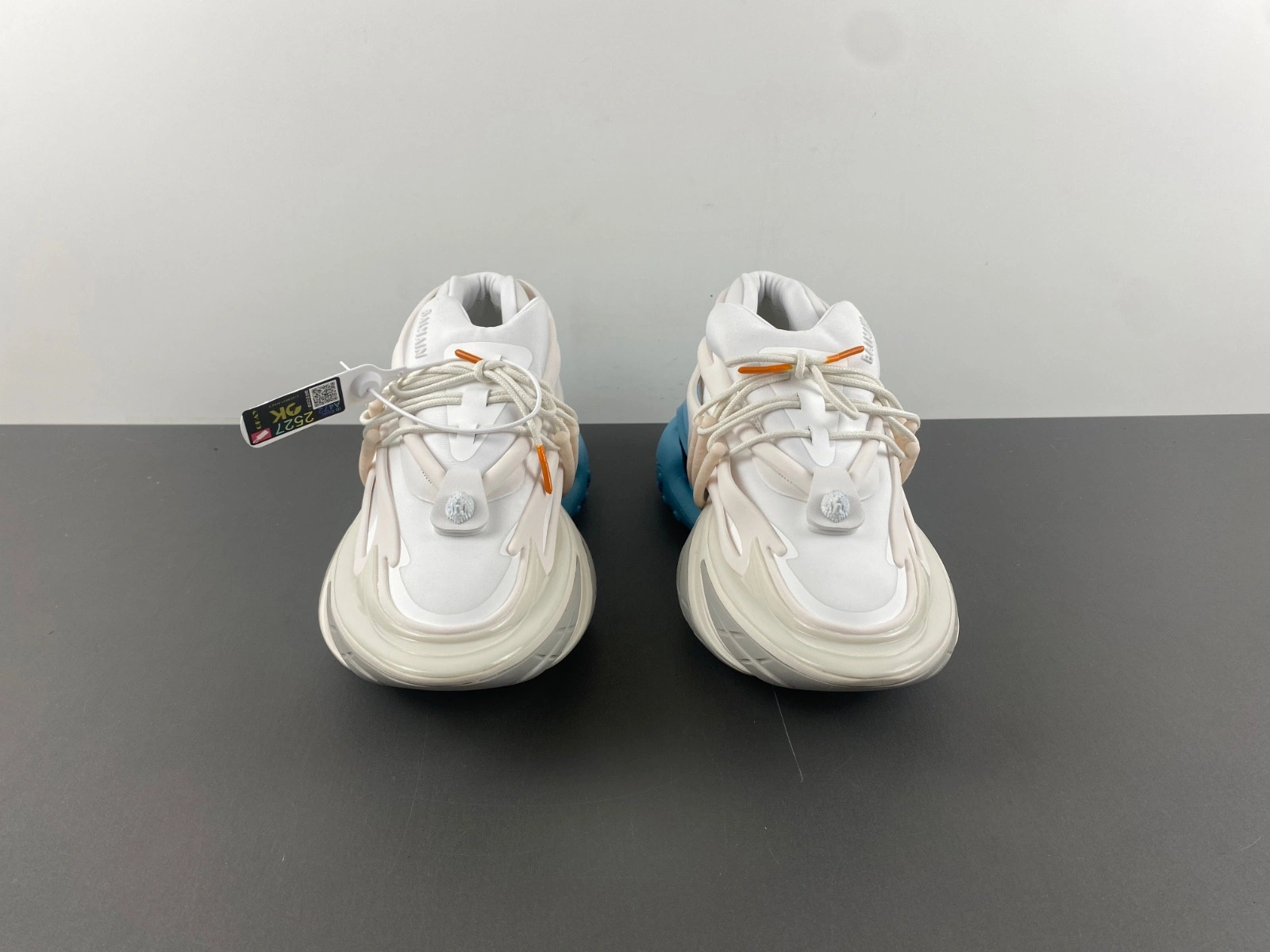 BALMAIN NEOPRENE AND LEATHER UNICORN LOW-TOP SNEAKERS