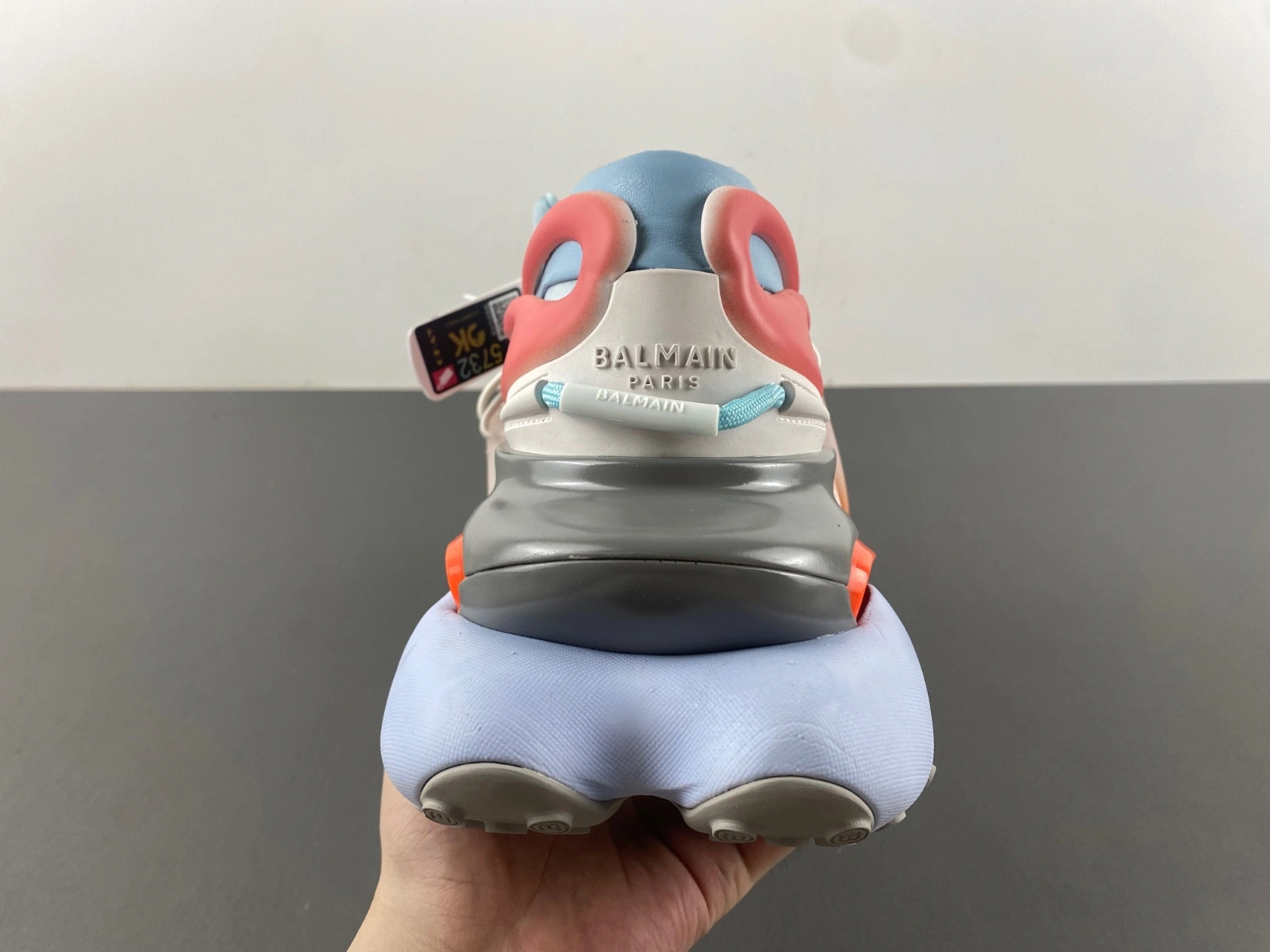 BALMAIN NEOPRENE AND LEATHER UNICORN LOW-TOP SNEAKERS