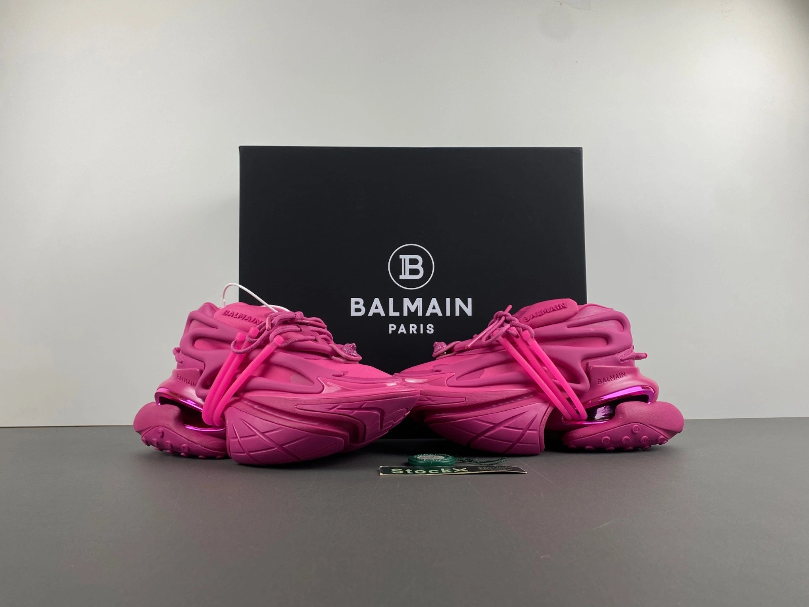 BALMAIN NEOPRENE AND LEATHER UNICORN LOW-TOP SNEAKERS