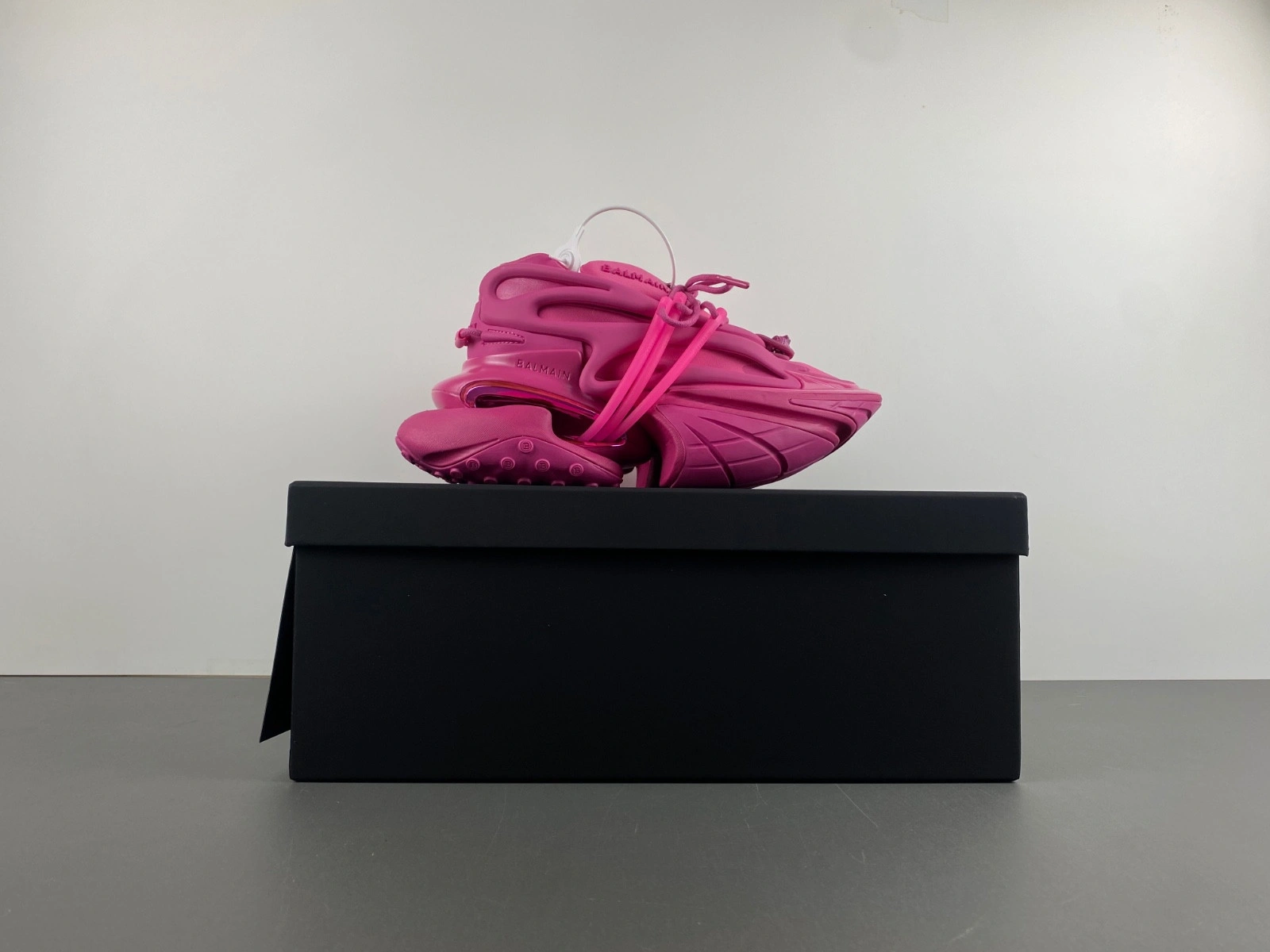 BALMAIN NEOPRENE AND LEATHER UNICORN LOW-TOP SNEAKERS