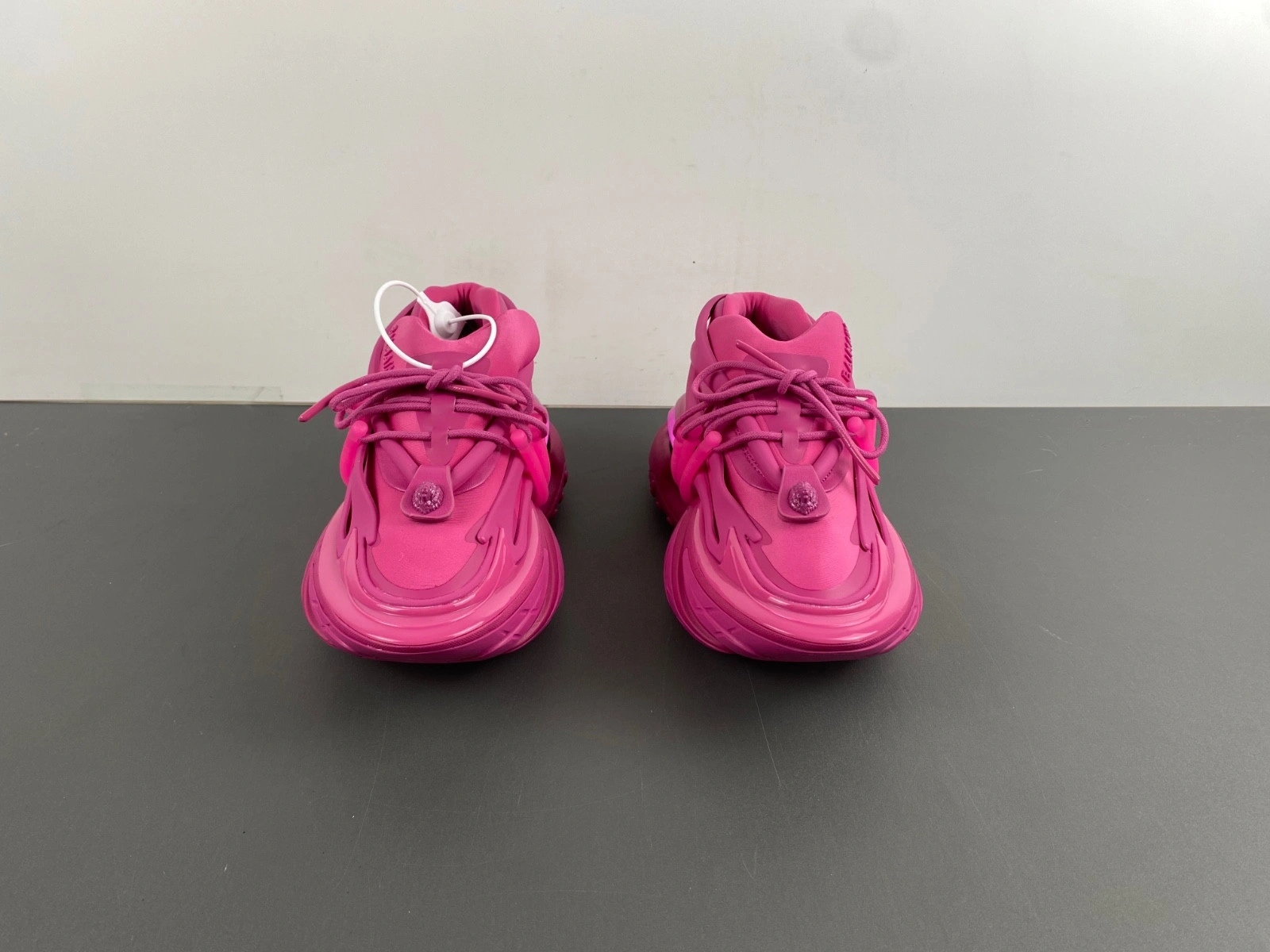 BALMAIN NEOPRENE AND LEATHER UNICORN LOW-TOP SNEAKERS
