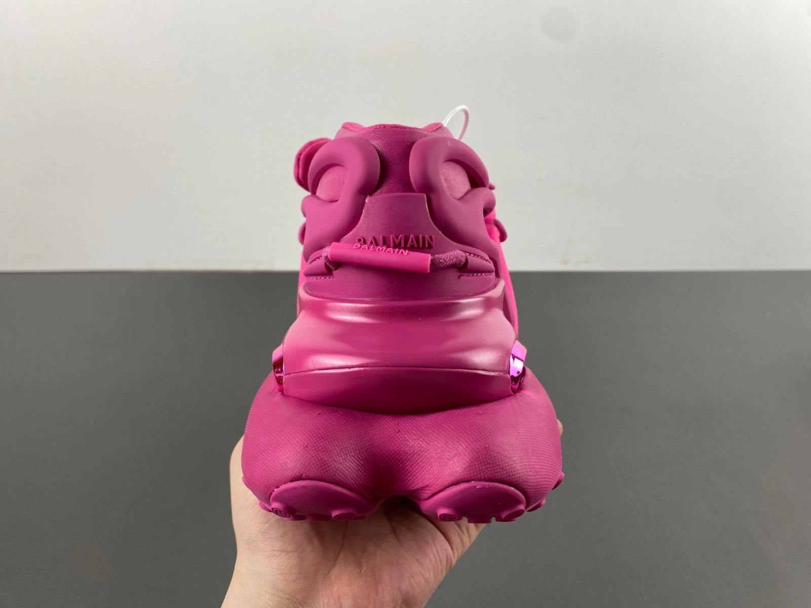 BALMAIN NEOPRENE AND LEATHER UNICORN LOW-TOP SNEAKERS