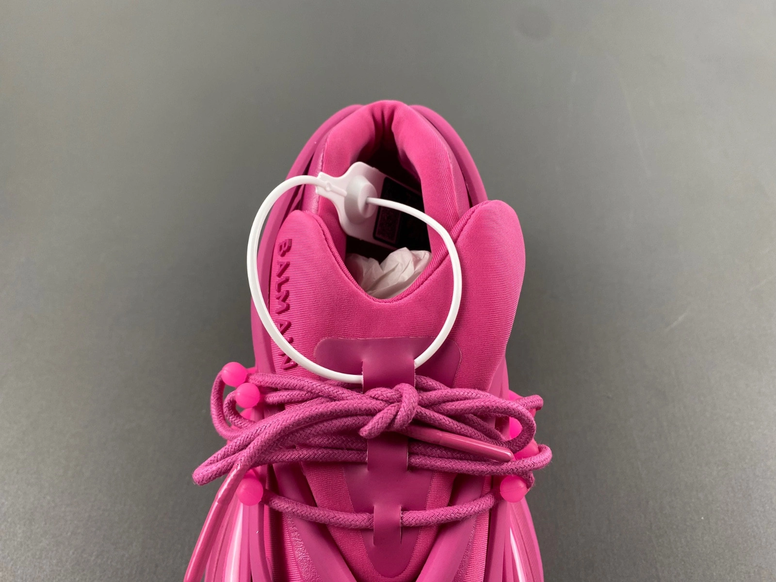 BALMAIN NEOPRENE AND LEATHER UNICORN LOW-TOP SNEAKERS