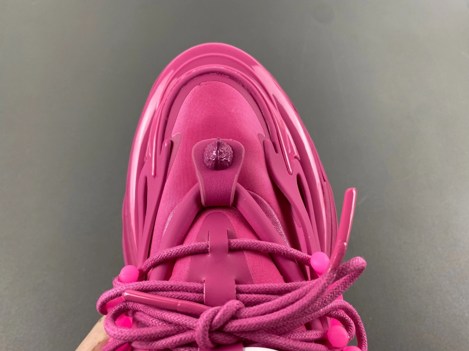 BALMAIN NEOPRENE AND LEATHER UNICORN LOW-TOP SNEAKERS