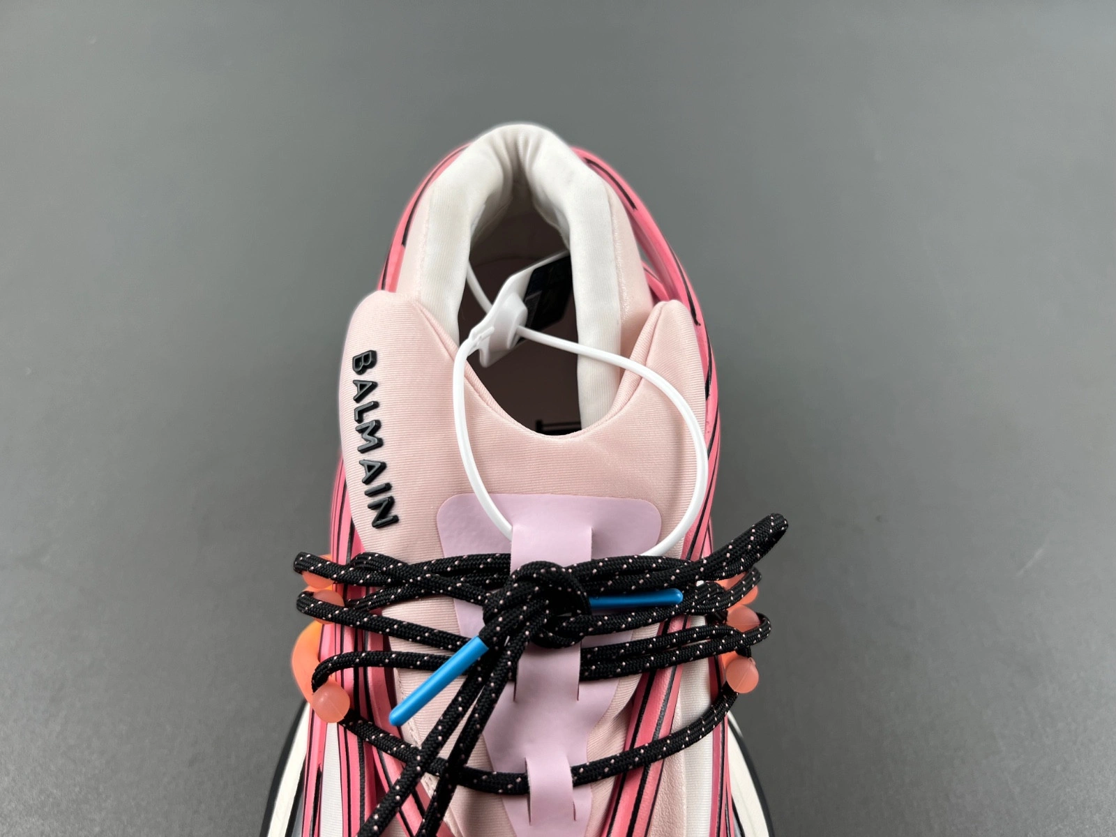 BALMAIN NEOPRENE AND LEATHER UNICORN LOW-TOP SNEAKERS