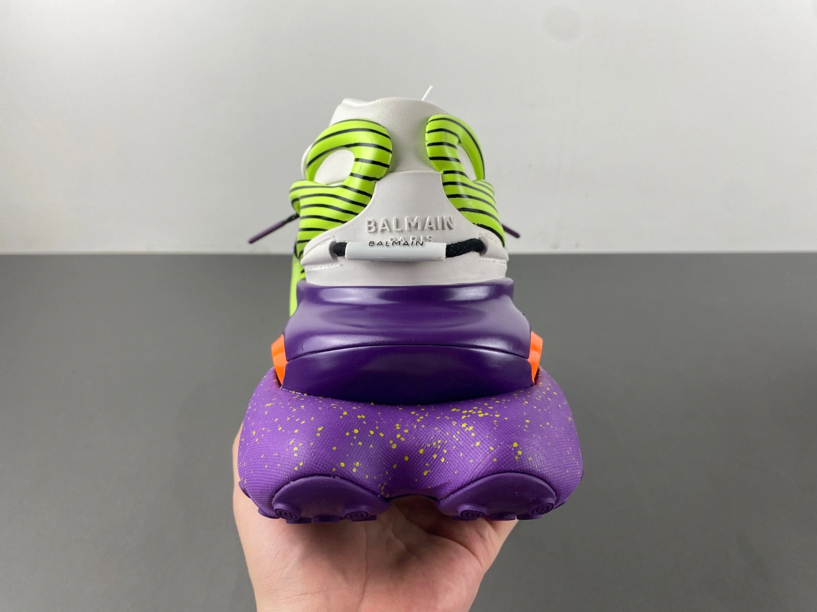 BALMAIN NEOPRENE AND LEATHER UNICORN LOW-TOP SNEAKERS