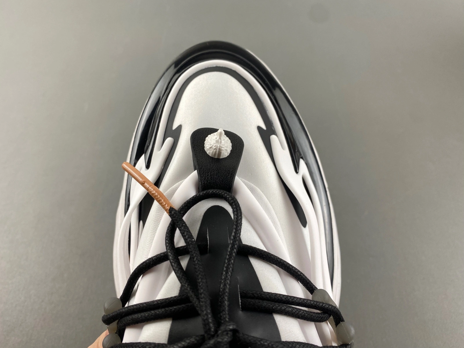 BALMAIN NEOPRENE AND LEATHER UNICORN LOW-TOP SNEAKERS