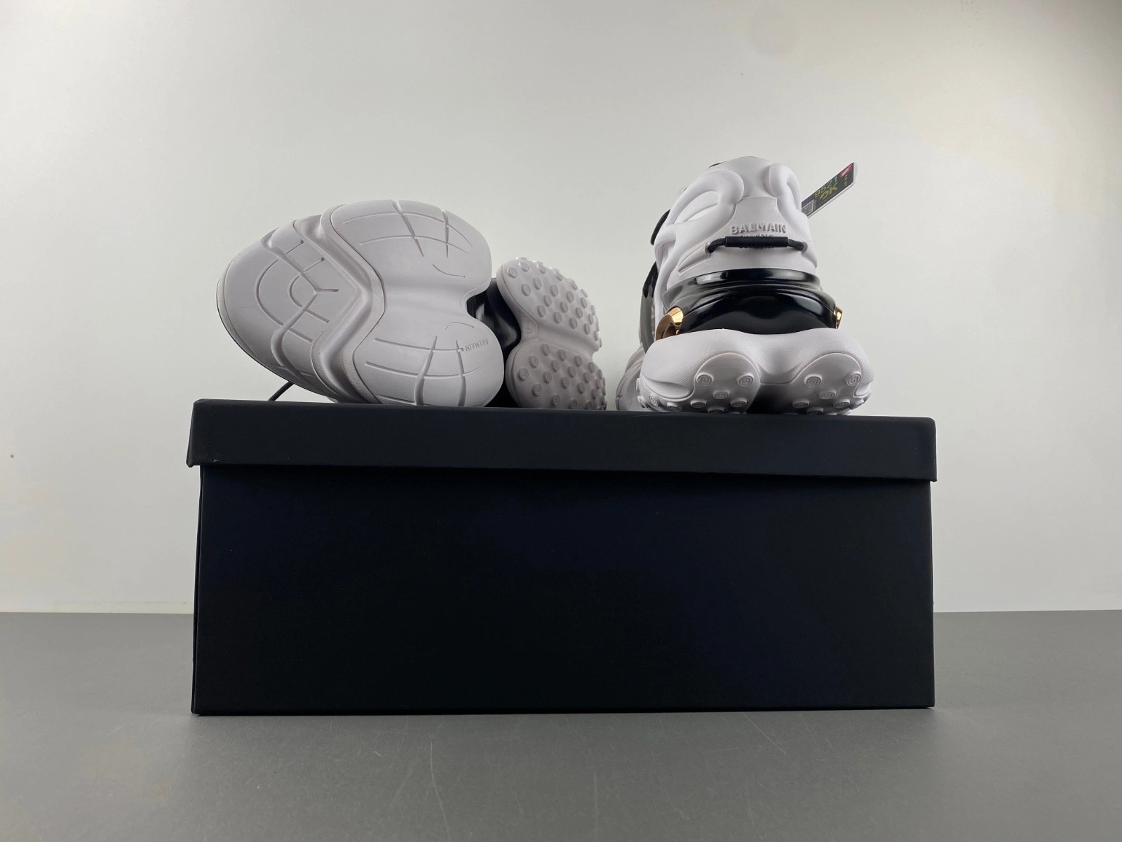 BALMAIN NEOPRENE AND LEATHER UNICORN LOW-TOP SNEAKERS