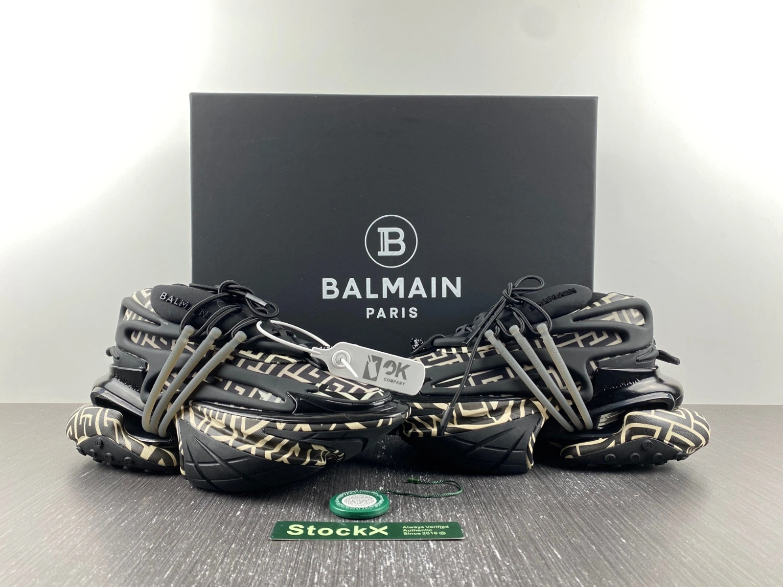 BALMAIN NEOPRENE AND LEATHER UNICORN LOW-TOP SNEAKERS