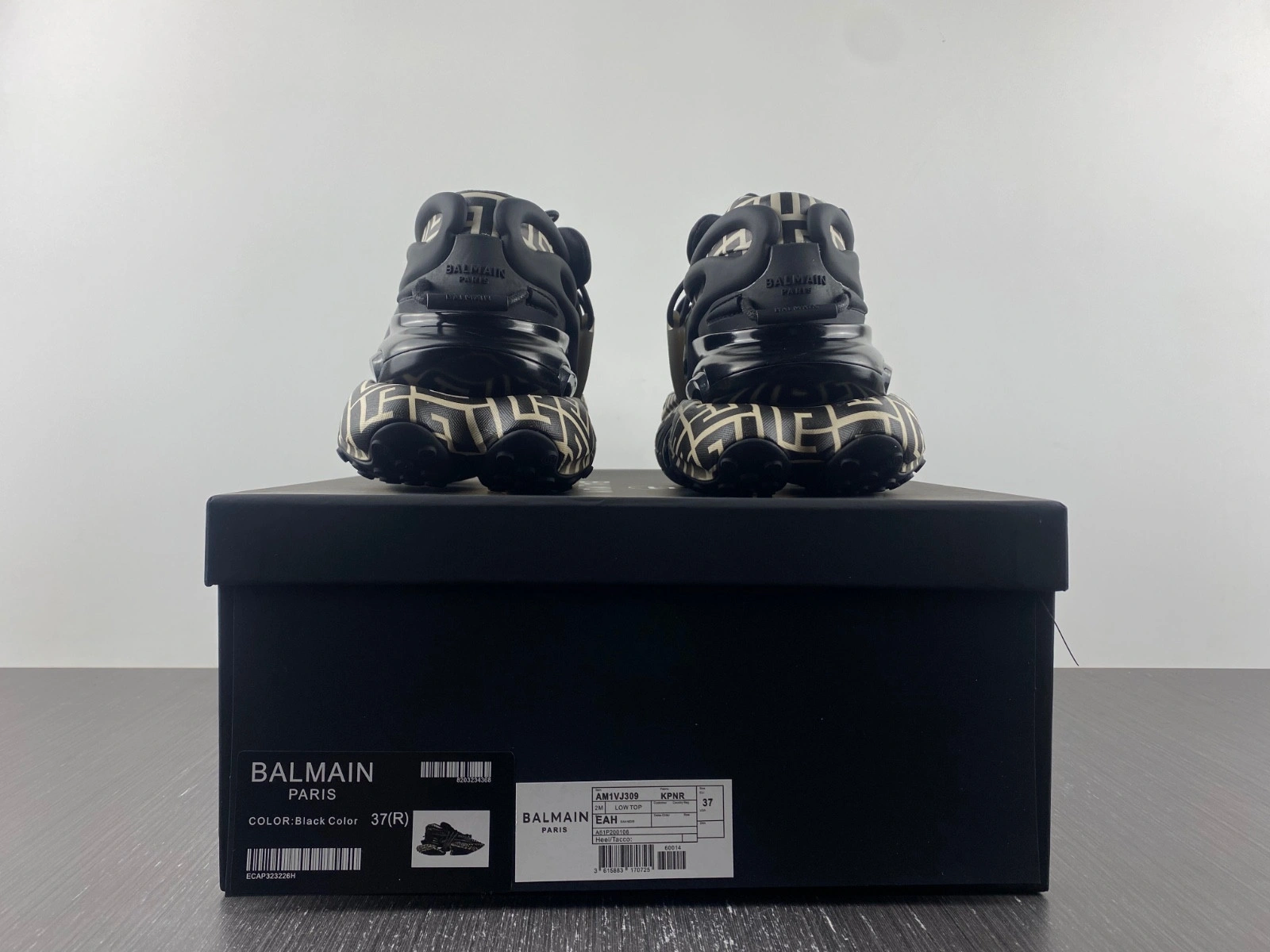 BALMAIN NEOPRENE AND LEATHER UNICORN LOW-TOP SNEAKERS