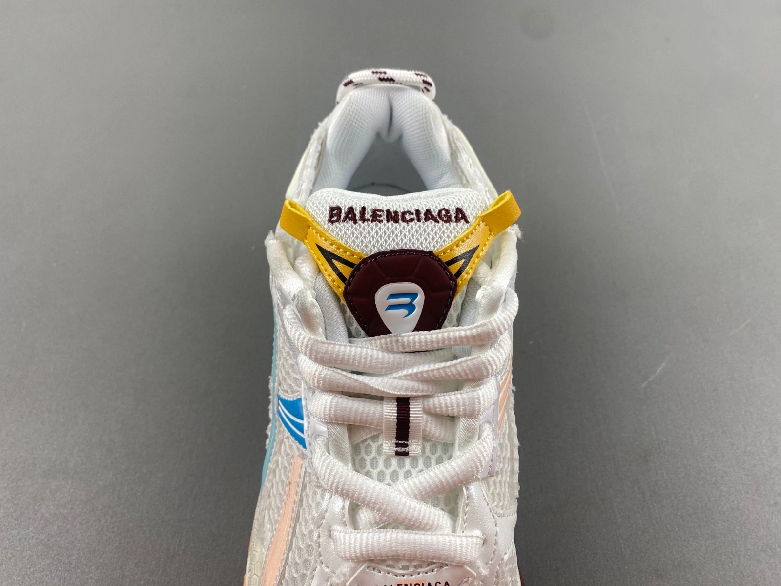 Balenciaga   Runner Sneaker in White yellow pink blue