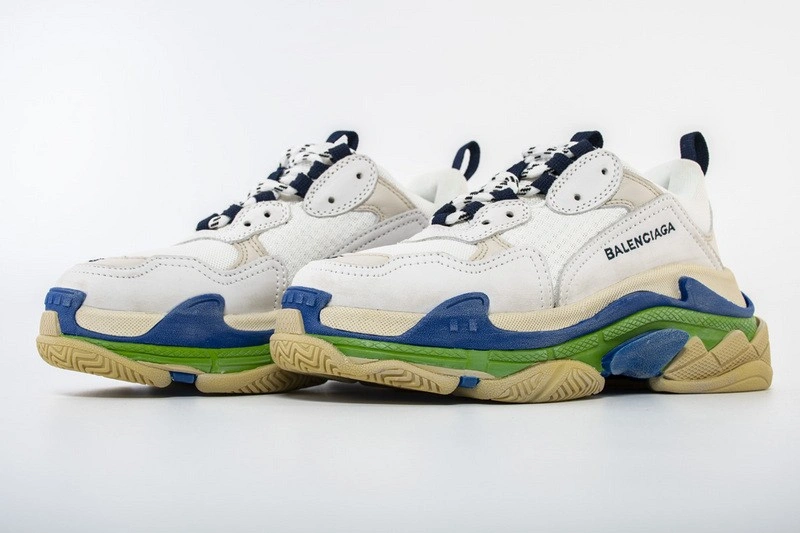 Balenciaga   Triple S Trainers WHITE NAVY