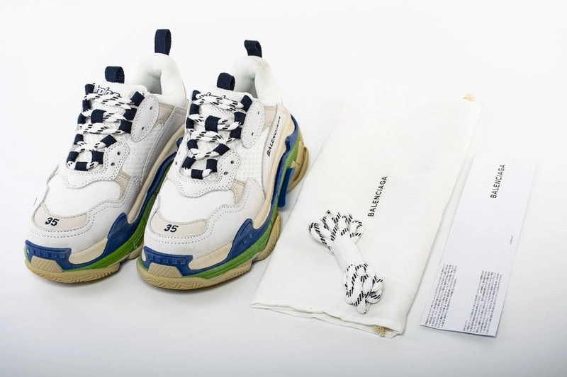 Balenciaga   Triple S Trainers WHITE NAVY