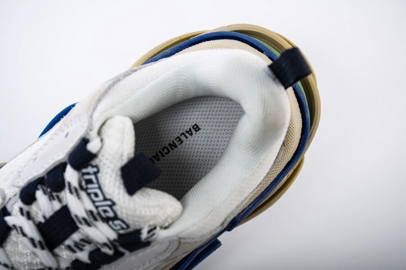 Balenciaga   Triple S Trainers WHITE NAVY
