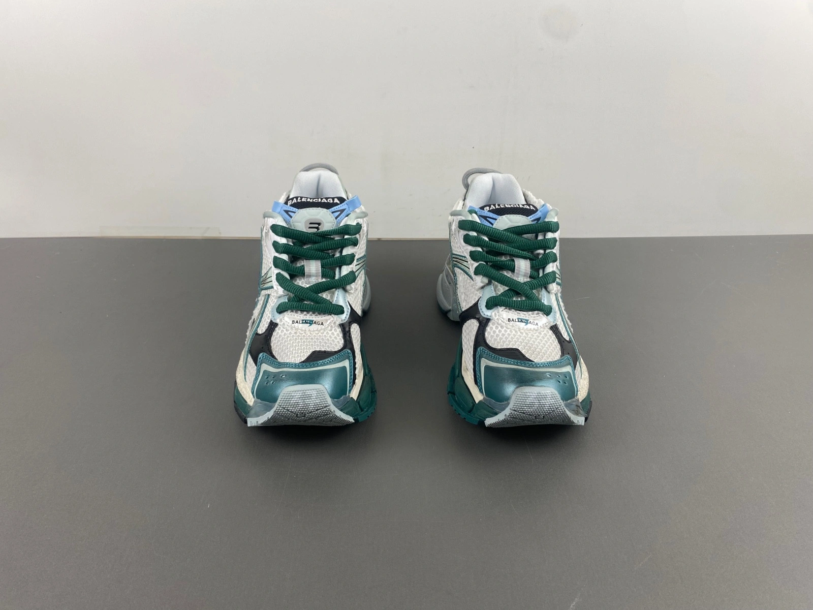 Balenciaga  Runner Sneaker in White green blue