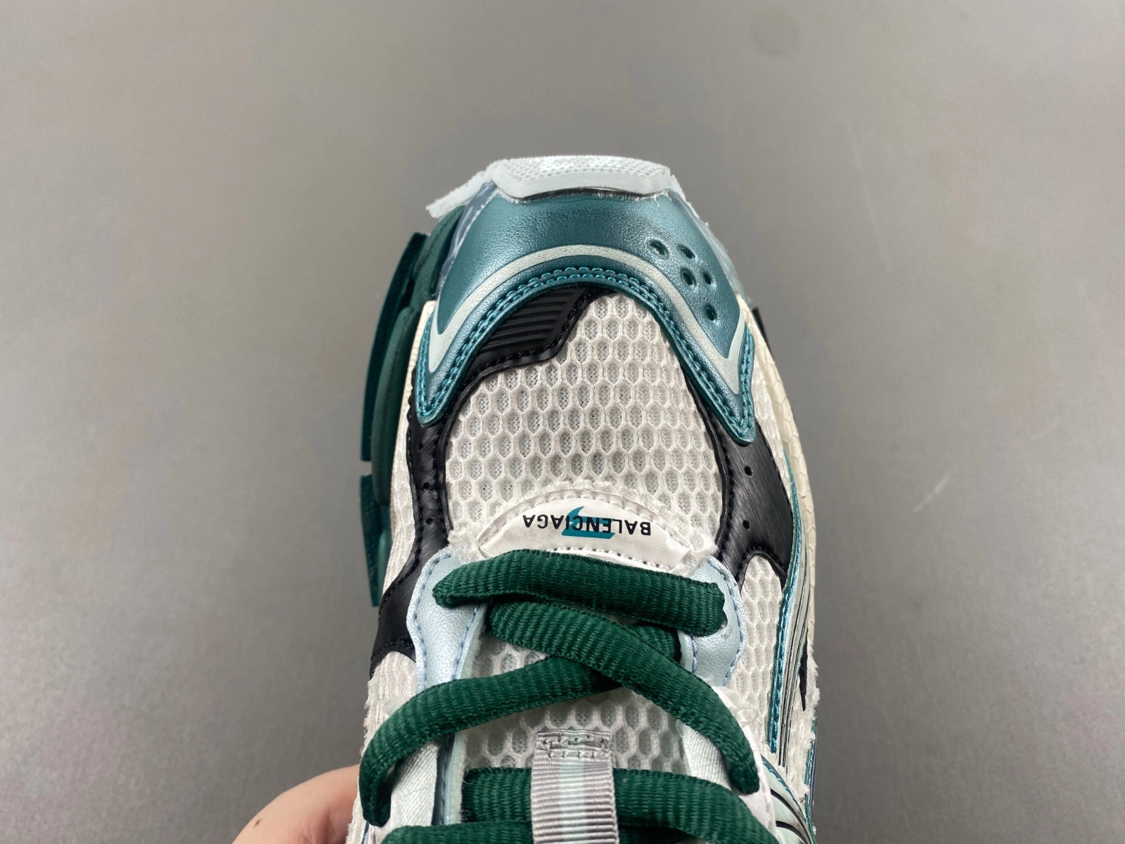 Balenciaga  Runner Sneaker in White green blue