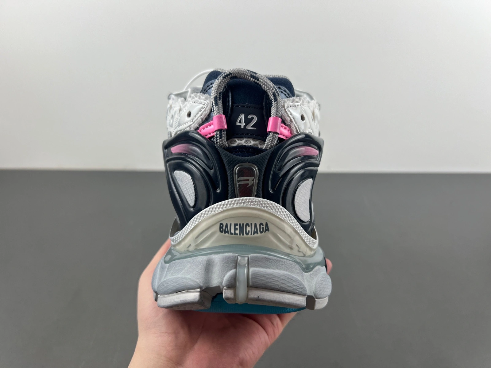 Balenciaga  Runner Sneaker in White red black