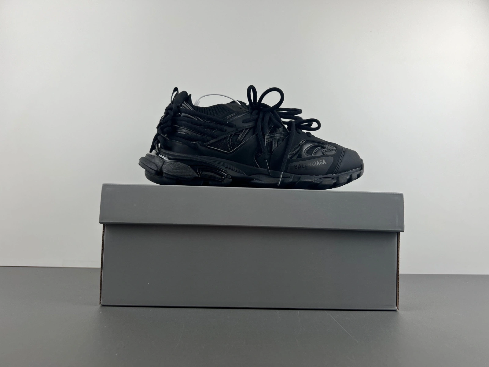 Balenciaga Black Sport Shoes 'Track Laces