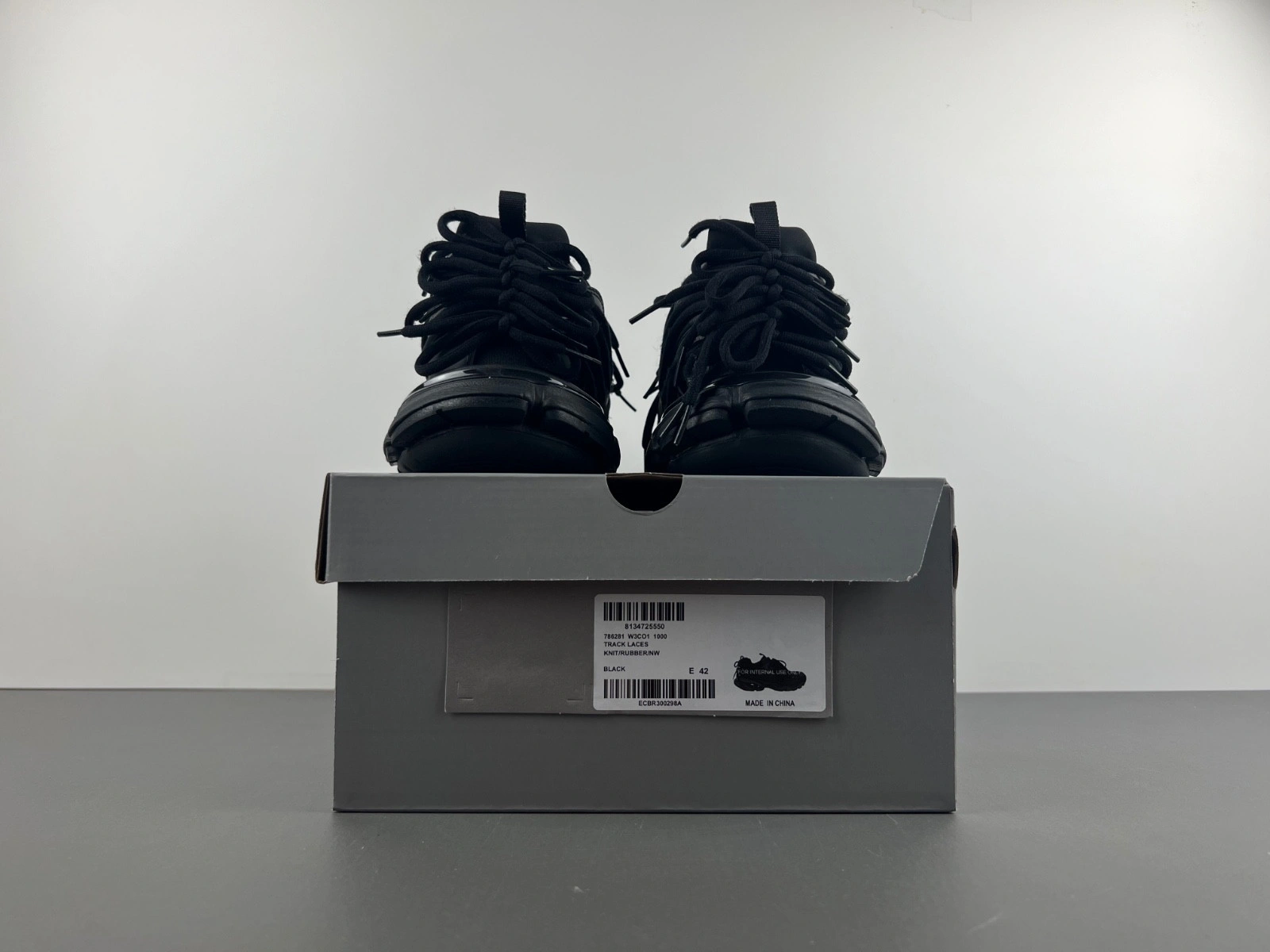 Balenciaga Black Sport Shoes 'Track Laces