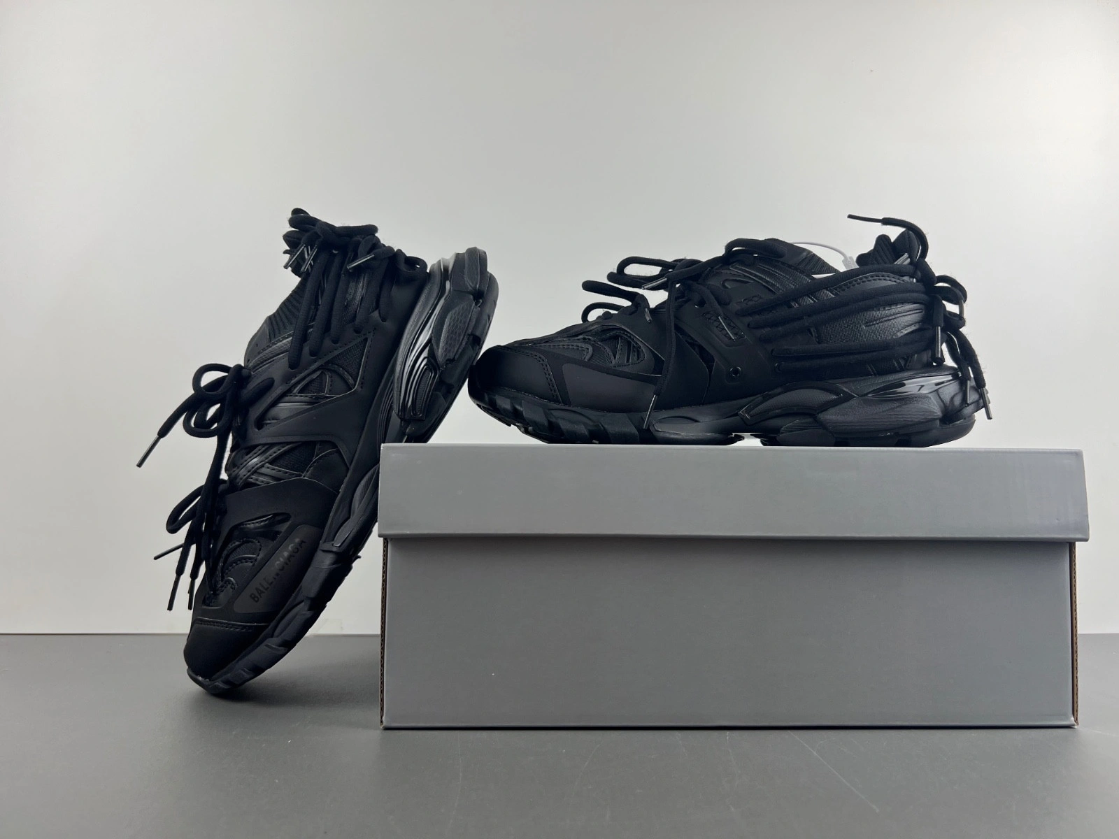 Balenciaga Black Sport Shoes 'Track Laces