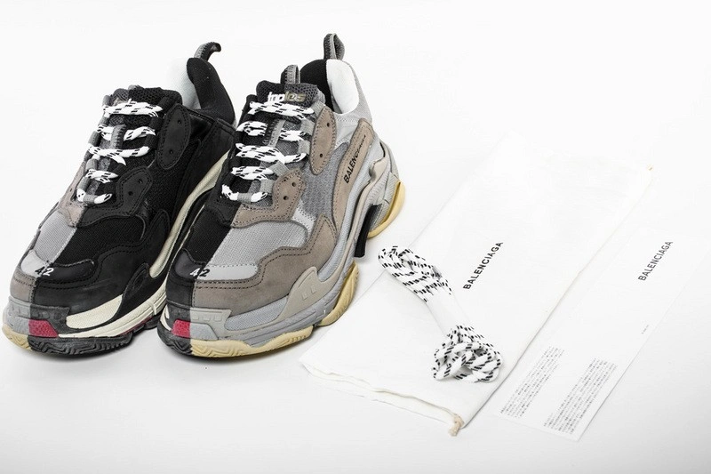 Balenciaga Grey Black Triple S Trainers Bicolour
