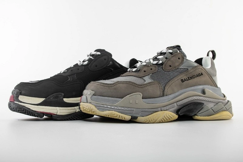 Balenciaga Grey Black Triple S Trainers Bicolour