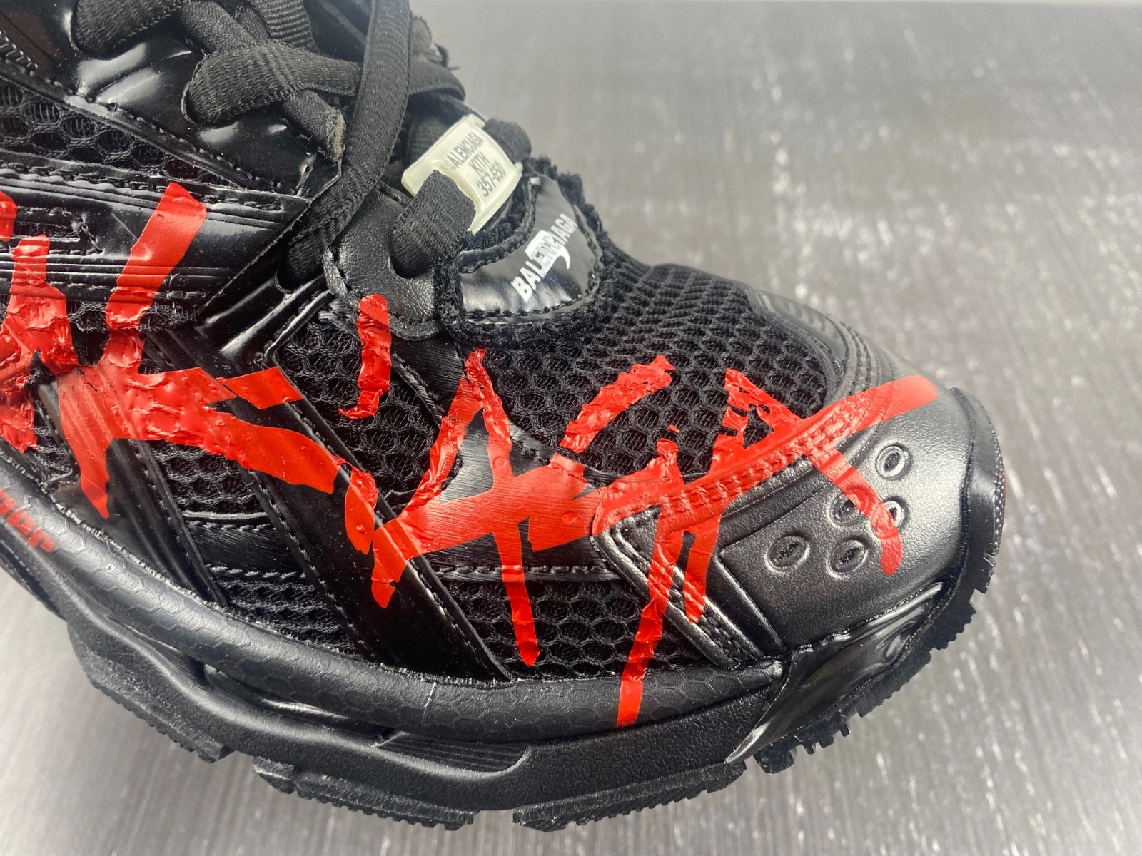 Balenciaga MEN'S RUNNER GRAFFITI SNEAKER IN BLACK