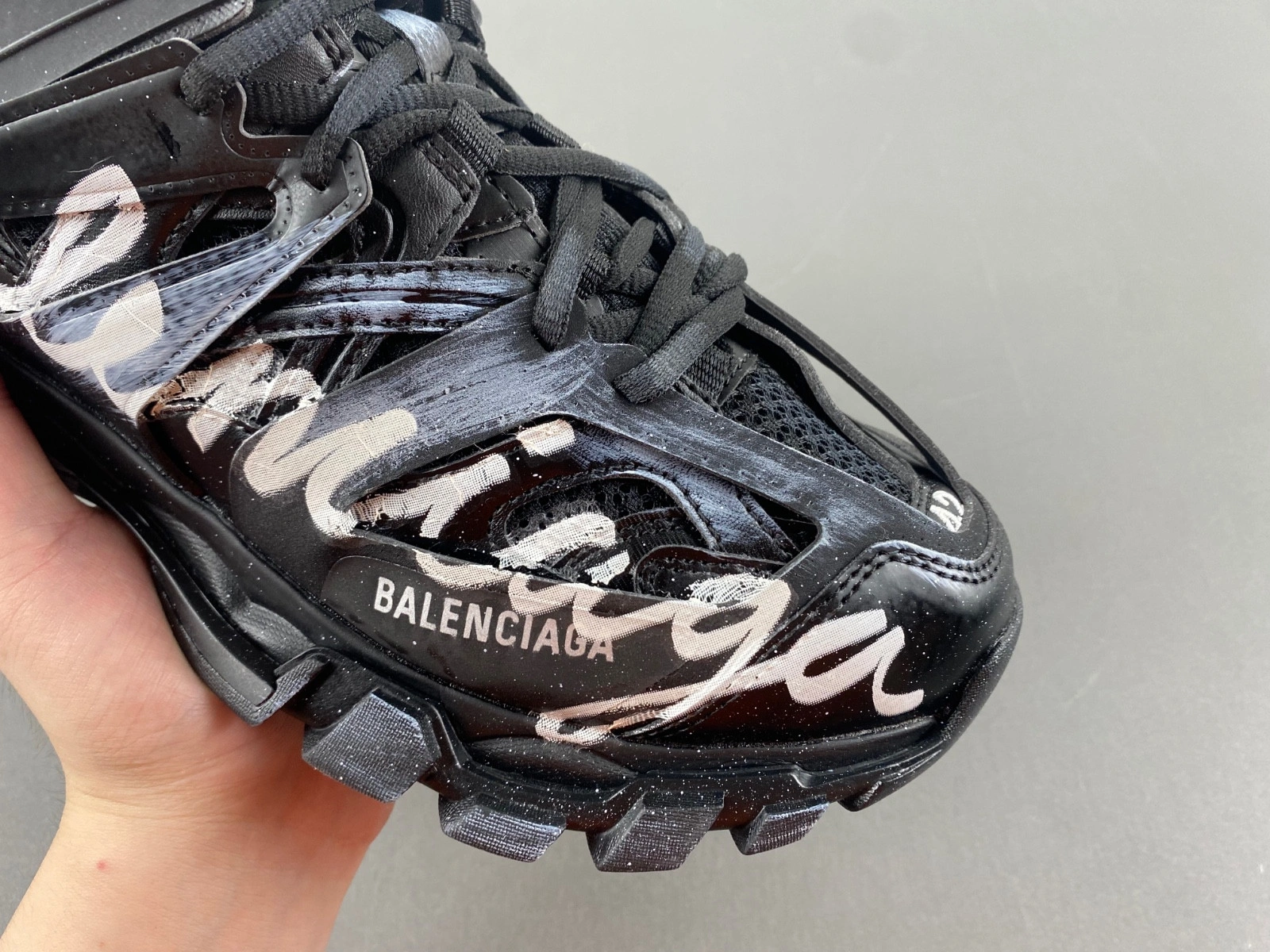 Balenciaga Men's Blue Track Signature Sneaker