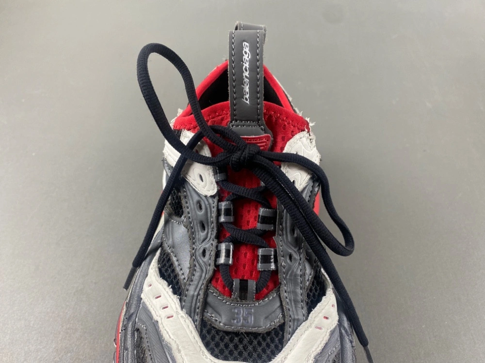 Balenciaga Men's Platform Reduced Sneaker in Black grey red