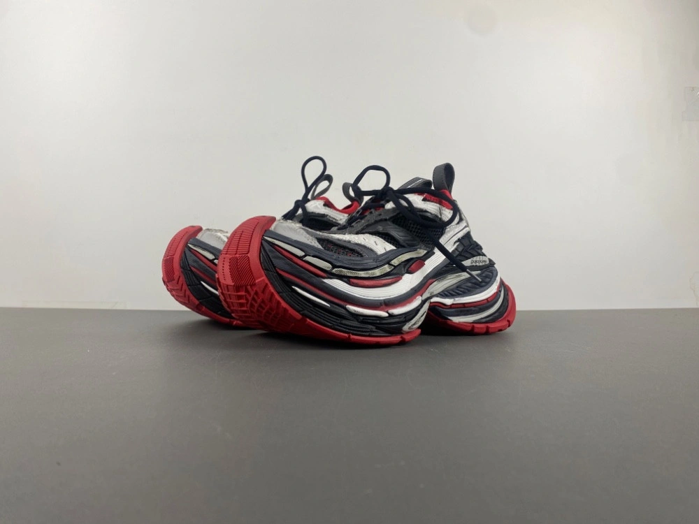 Balenciaga Men's Platform Reduced Sneaker in Black grey red