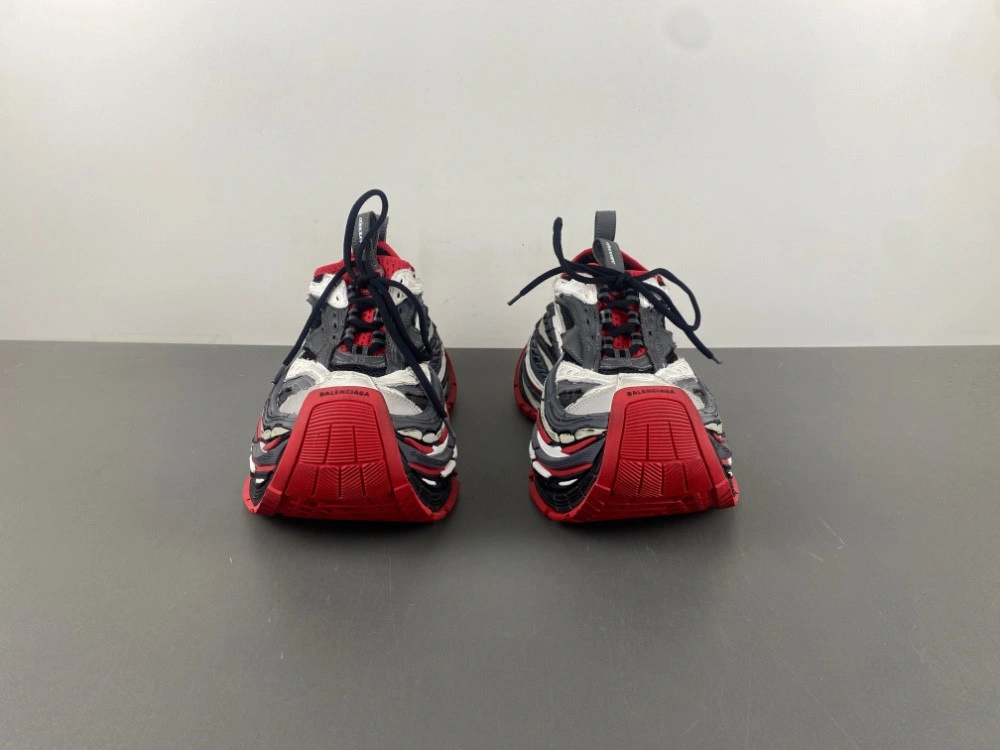 Balenciaga Men's Platform Reduced Sneaker in Black grey red