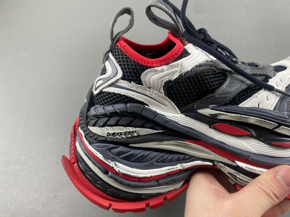 Balenciaga Men's Platform Reduced Sneaker in Black grey red