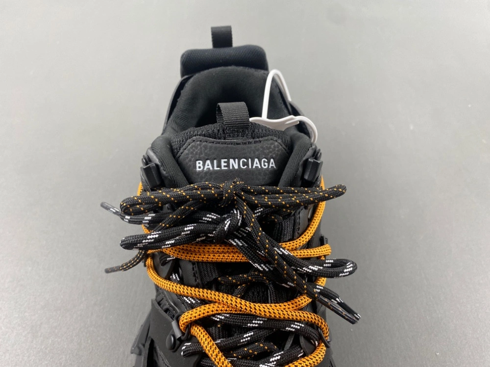 Balenciaga Men's Track Trail Laces Sneaker in Black orange
