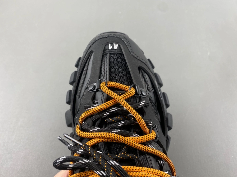 Balenciaga Men's Track Trail Laces Sneaker in Black orange
