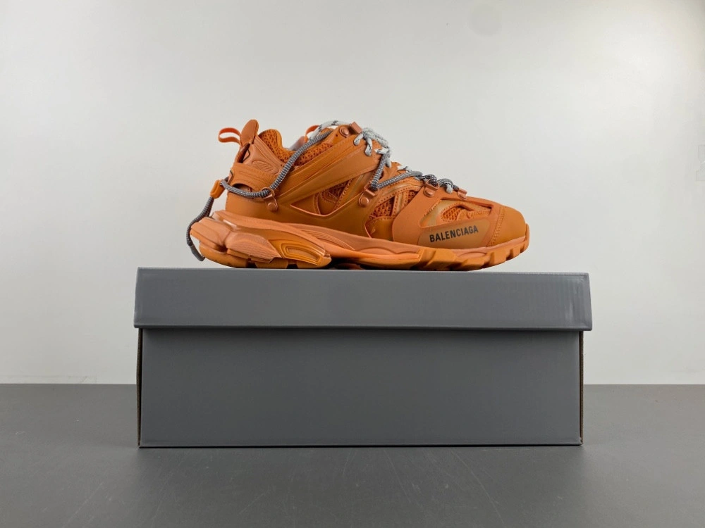 Balenciaga Men's Track Trail Laces Sneaker in Orange grey