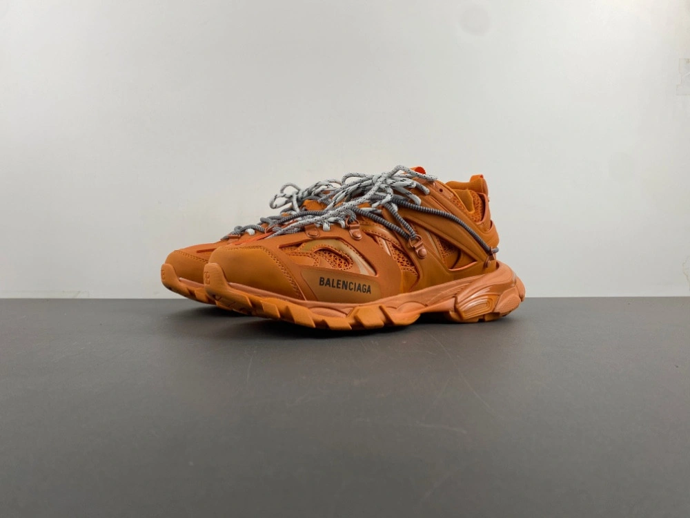 Balenciaga Men's Track Trail Laces Sneaker in Orange grey