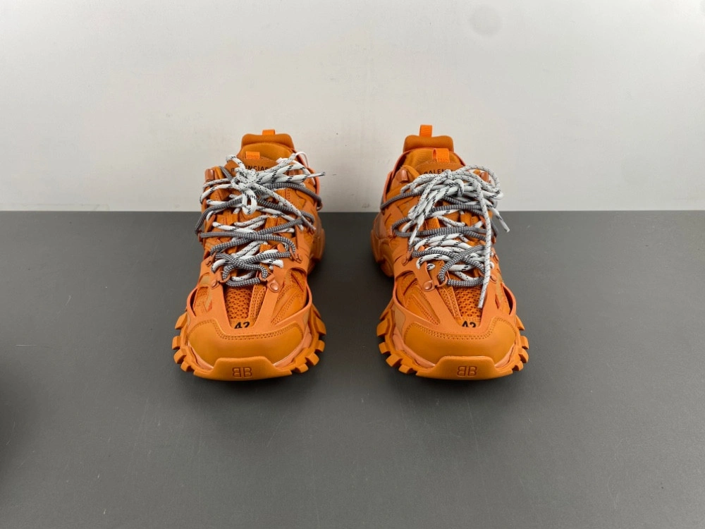 Balenciaga Men's Track Trail Laces Sneaker in Orange grey
