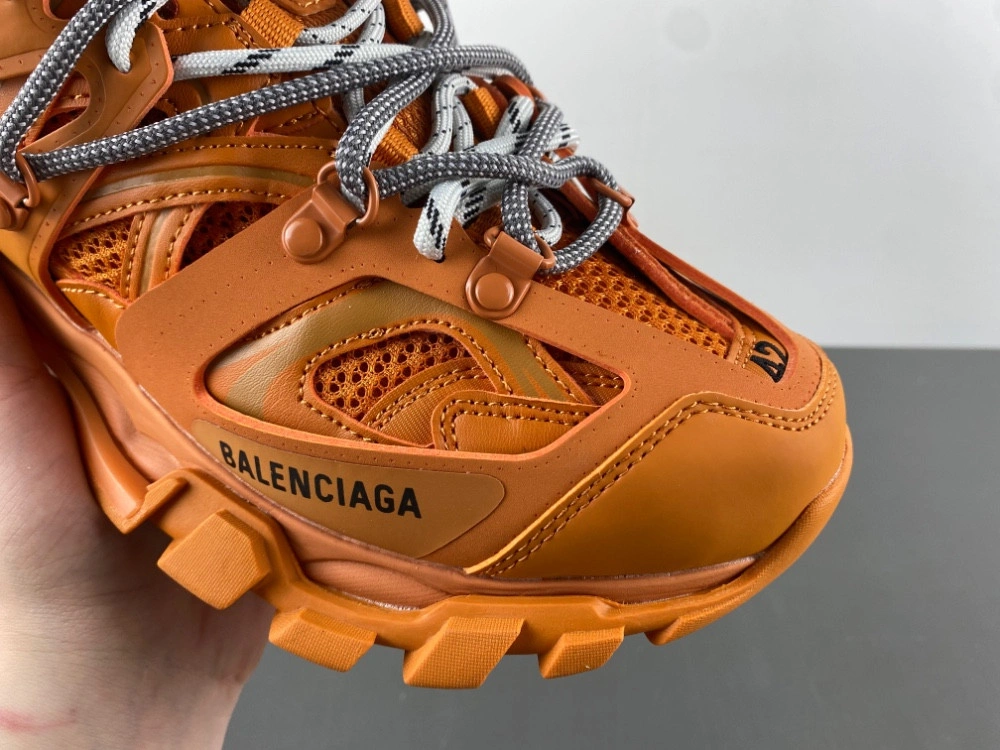 Balenciaga Men's Track Trail Laces Sneaker in Orange grey
