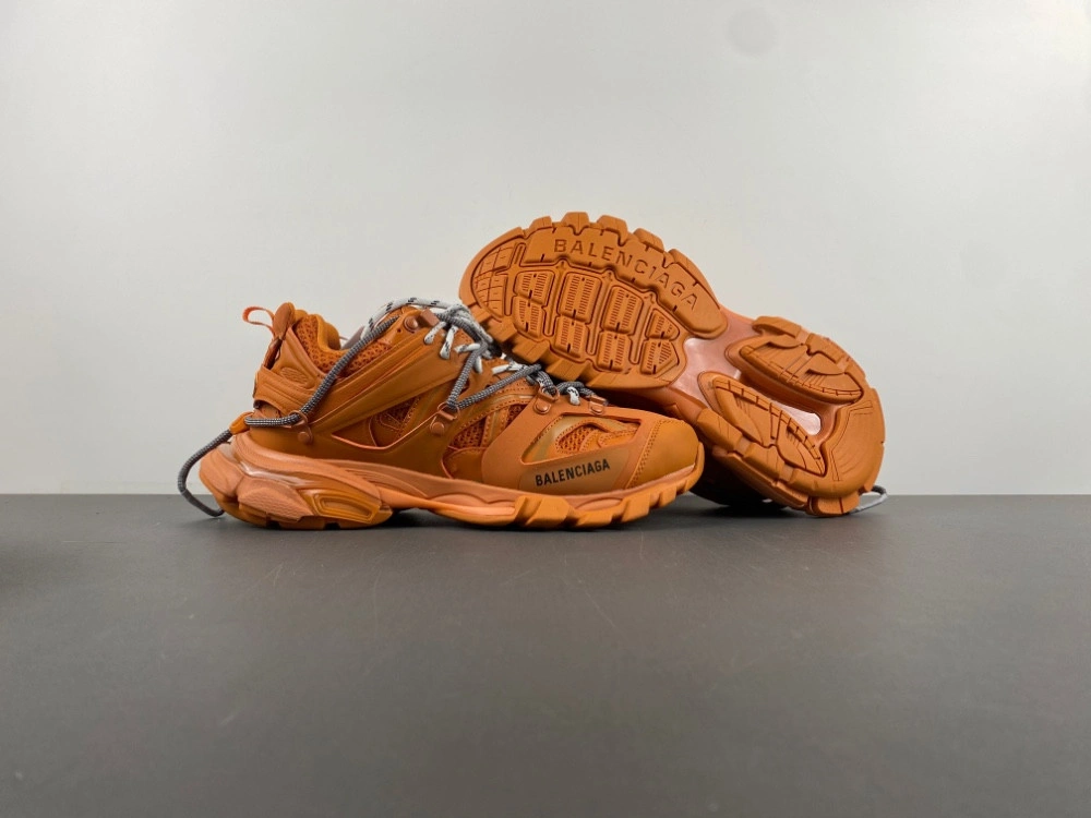 Balenciaga Men's Track Trail Laces Sneaker in Orange grey