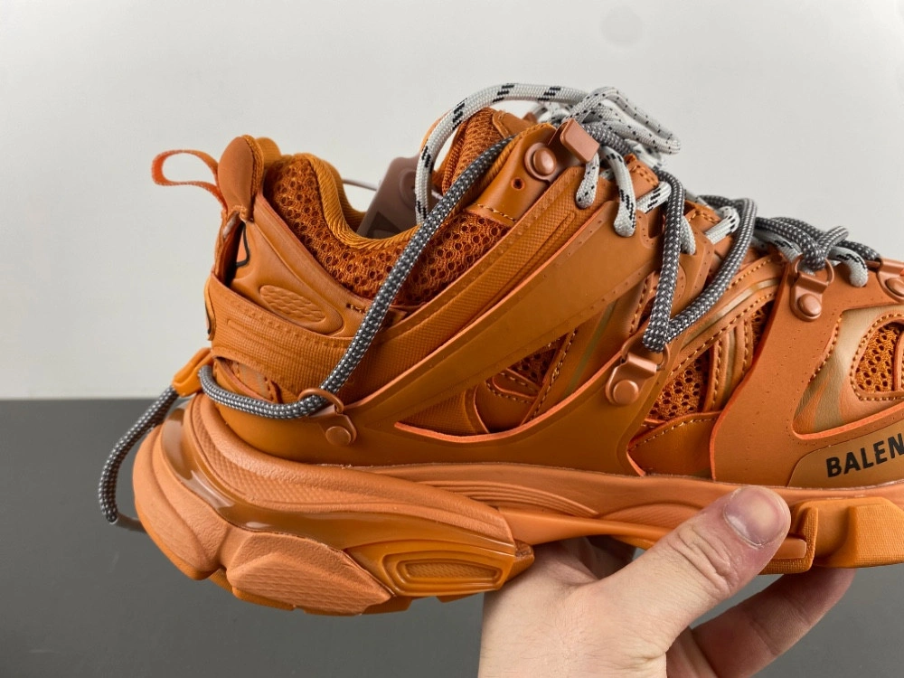 Balenciaga Men's Track Trail Laces Sneaker in Orange grey
