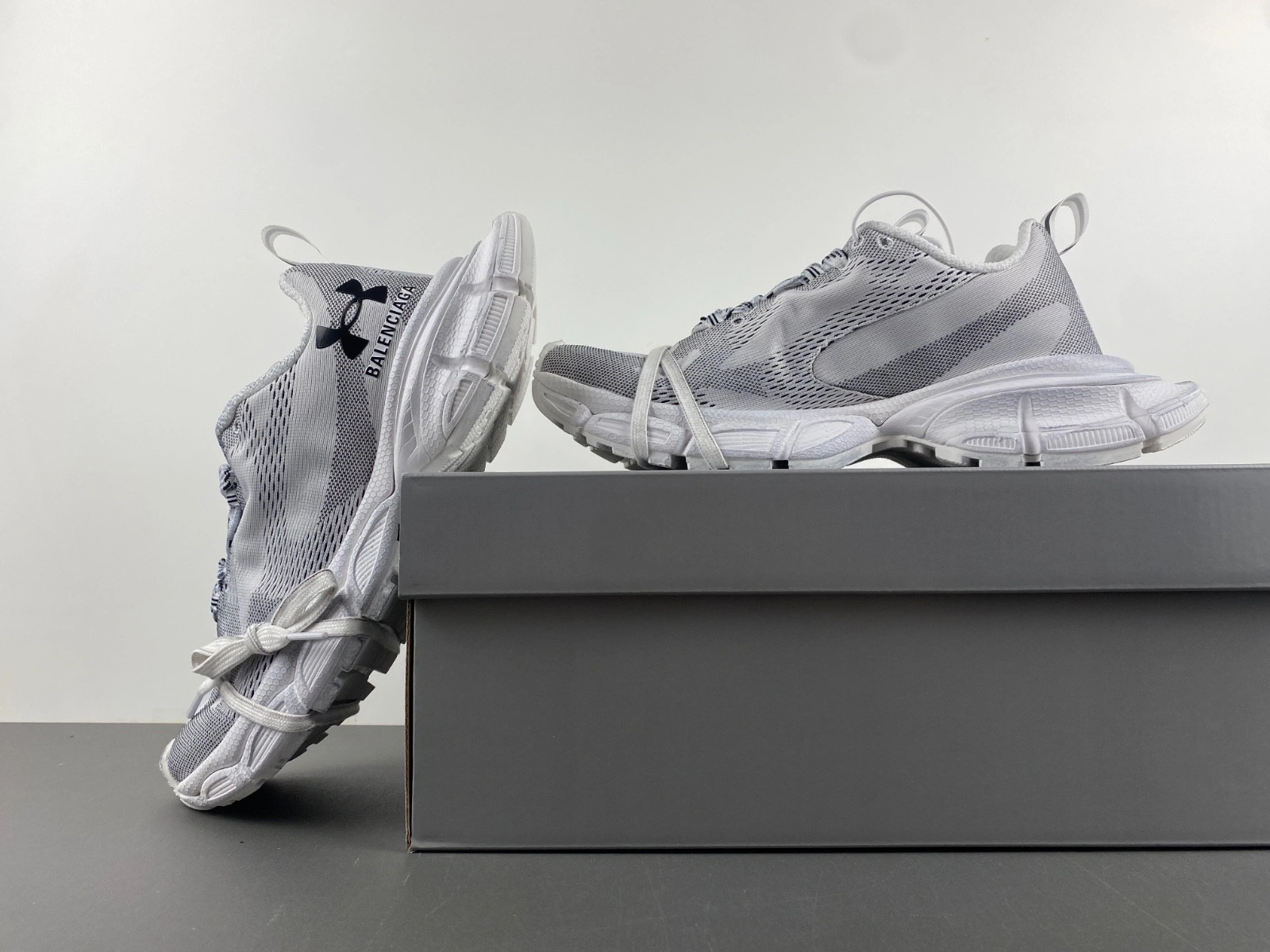 Balenciaga Men's Under Armour 3xl Knit Sneaker in White